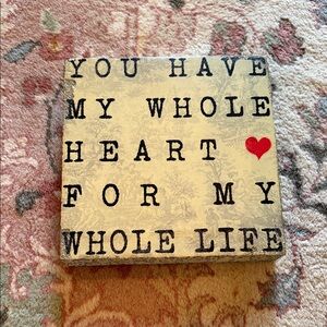 Decorative Sign with Heart Design Art Block